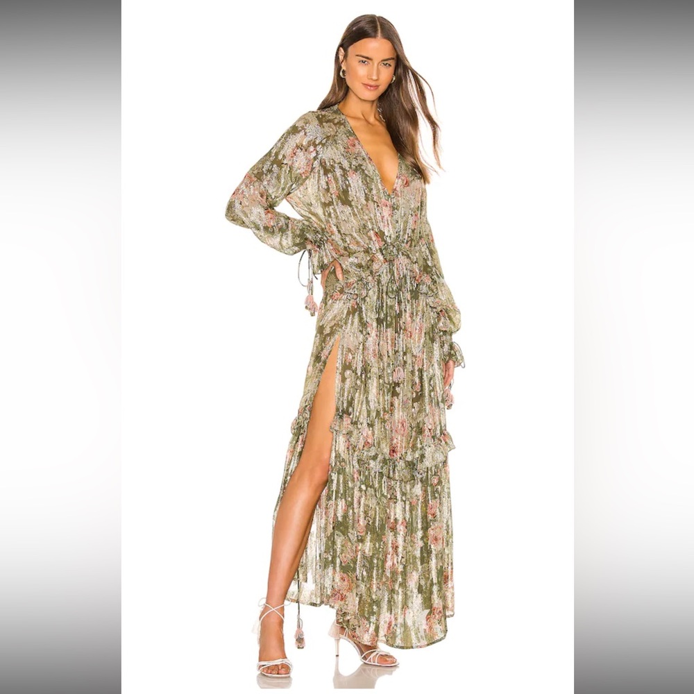 HEMANT & NANDITA Neem Kaftan - Olive Green